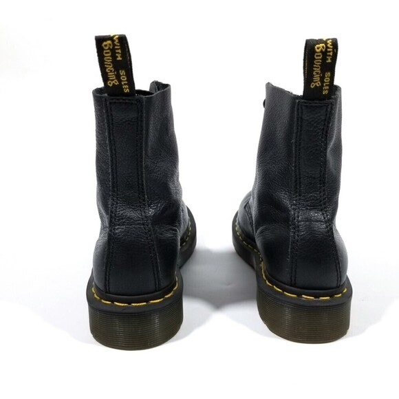 Dr. Martens 1460 Black Pascal Virginia Leather Combat Boots 5 90s Y2k Grunge - Picture 6 of 9